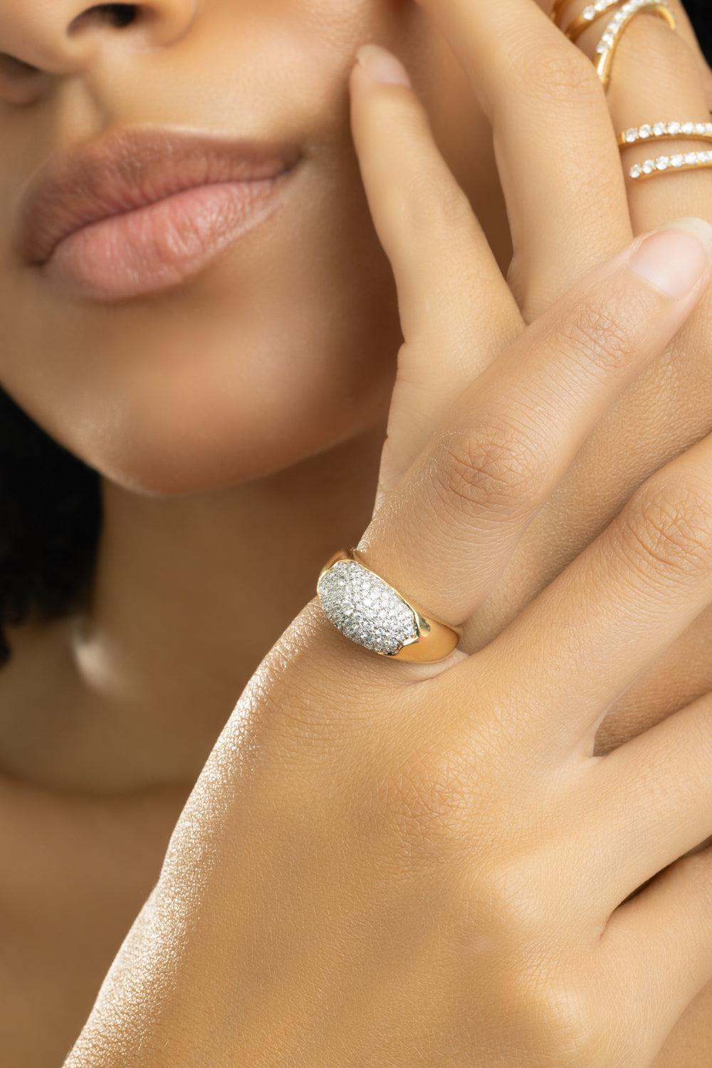 Diamond Summit Bahia Ring-YELLOW GOLD-JEWELRYFINE JEWELRING-GRAZIELA