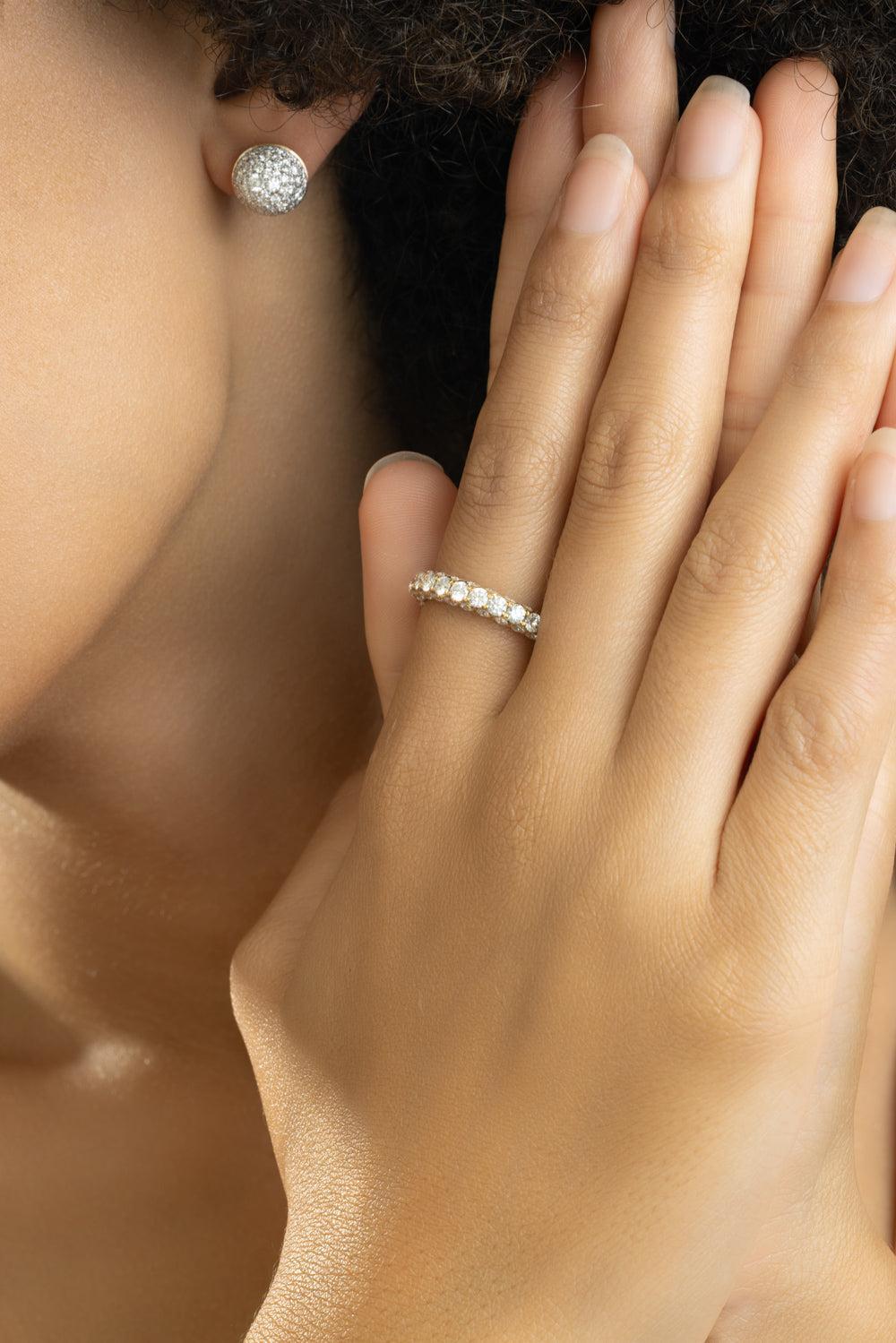 Diamond 3 Sided Band Ring-YELLOW GOLD-7-JEWELRYFINE JEWELRING-GRAZIELA