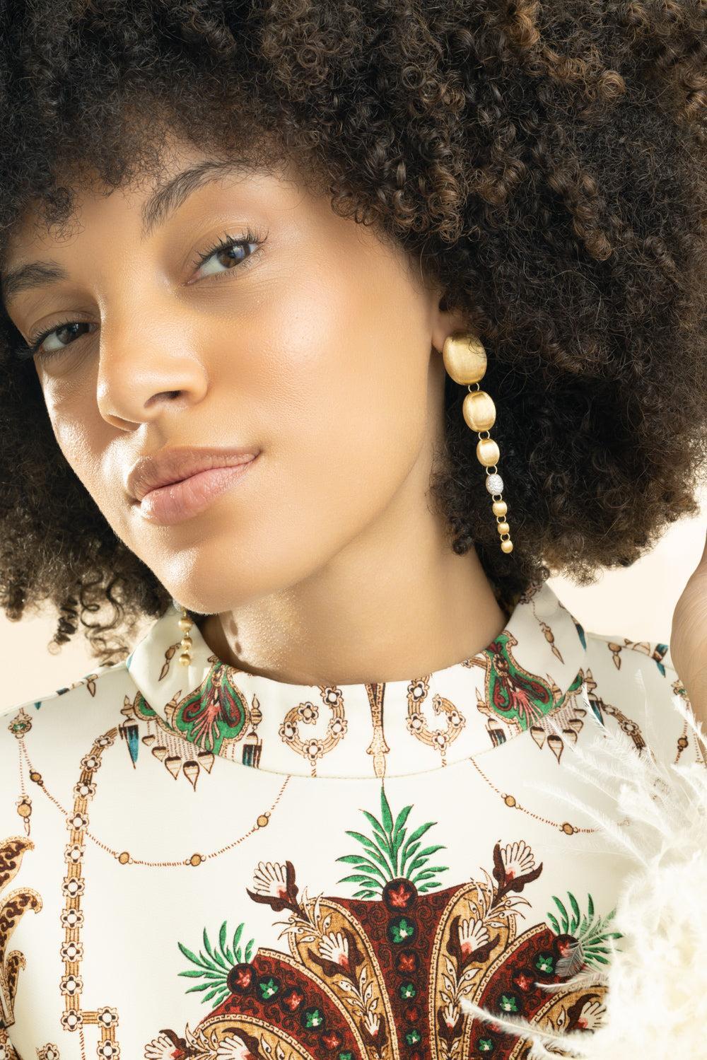 Diamond Ivy Nuvole Chunky Earrings-YELLOW GOLD-JEWELRYFINE JEWELEARRING-NANIS