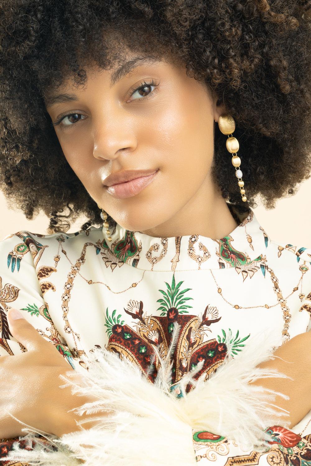 Diamond Ivy Nuvole Chunky Earrings-YELLOW GOLD-JEWELRYFINE JEWELEARRING-NANIS