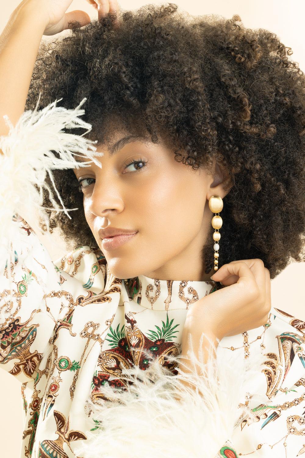 Diamond Ivy Nuvole Chunky Earrings-YELLOW GOLD-JEWELRYFINE JEWELEARRING-NANIS