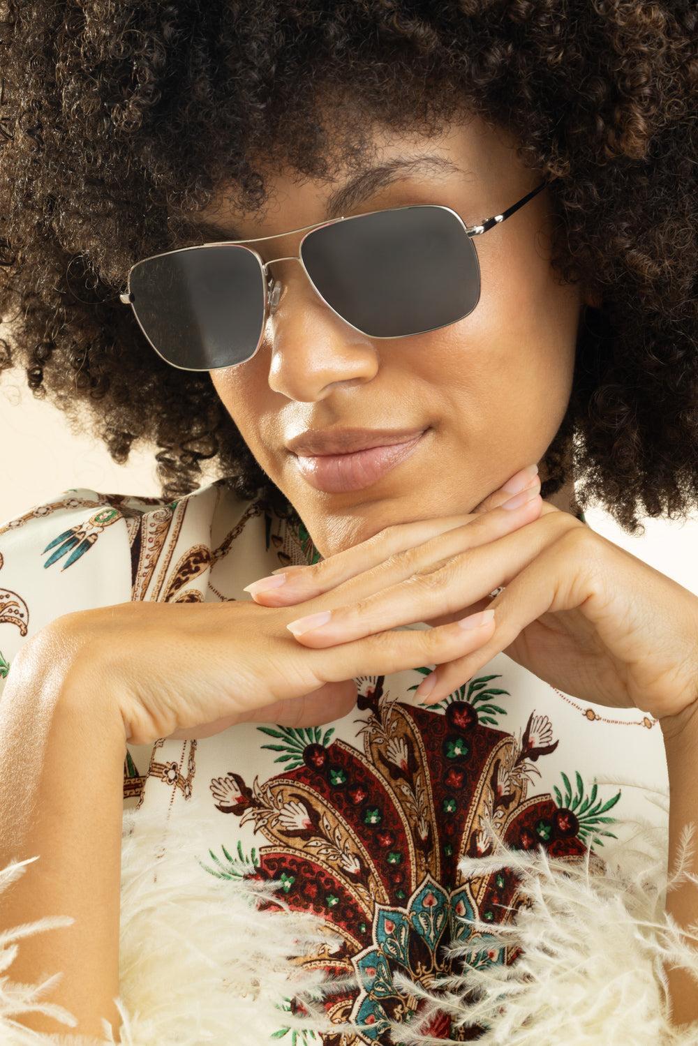 Square Aviator Polarized Sunglasses-SLVRGREY-ACCESSORIESUNGLASSES-OLIVER PEOPLES