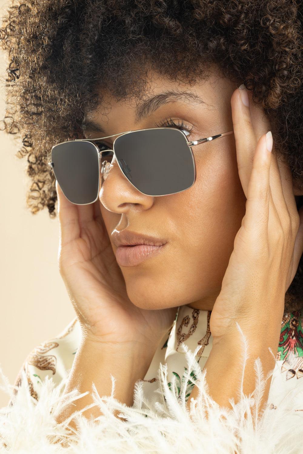 Square Aviator Polarized Sunglasses-SLVRGREY-ACCESSORIESUNGLASSES-OLIVER PEOPLES