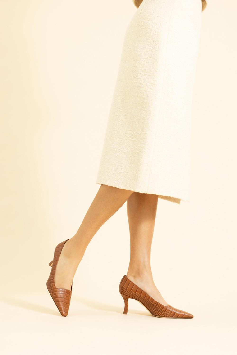 Morailo Pump - Medium Brown Croc-MBROWN-37-SHOEPUMP-MANOLO BLAHNIK