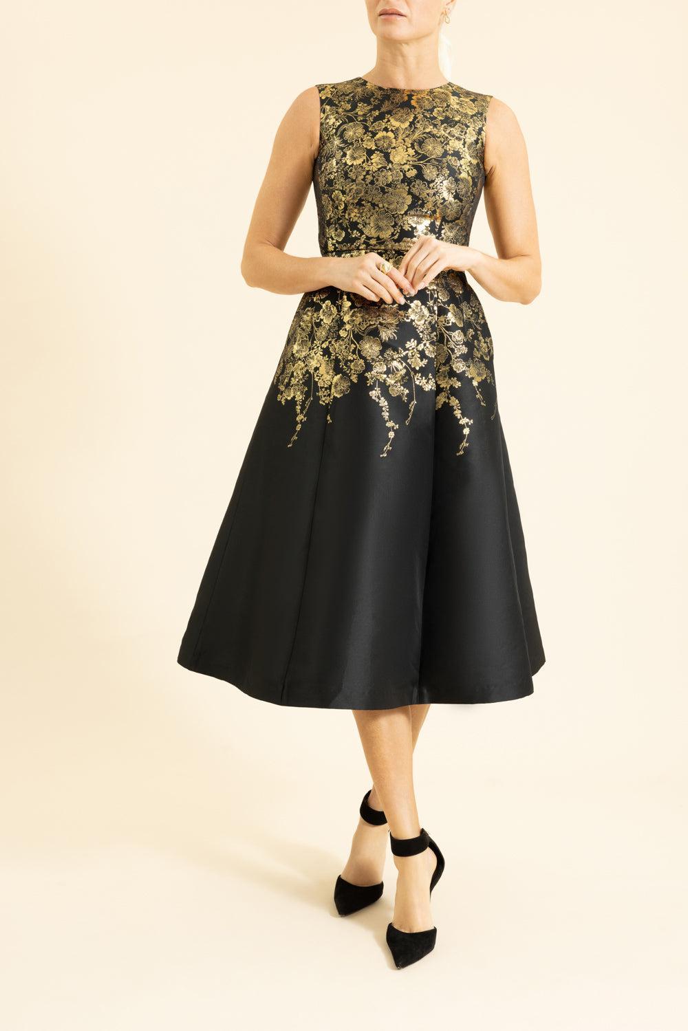 Eloise Dress-BLACK/GOLD-4-CLOTHINGDRESSCOCKTAIL-ADAM LIPPES