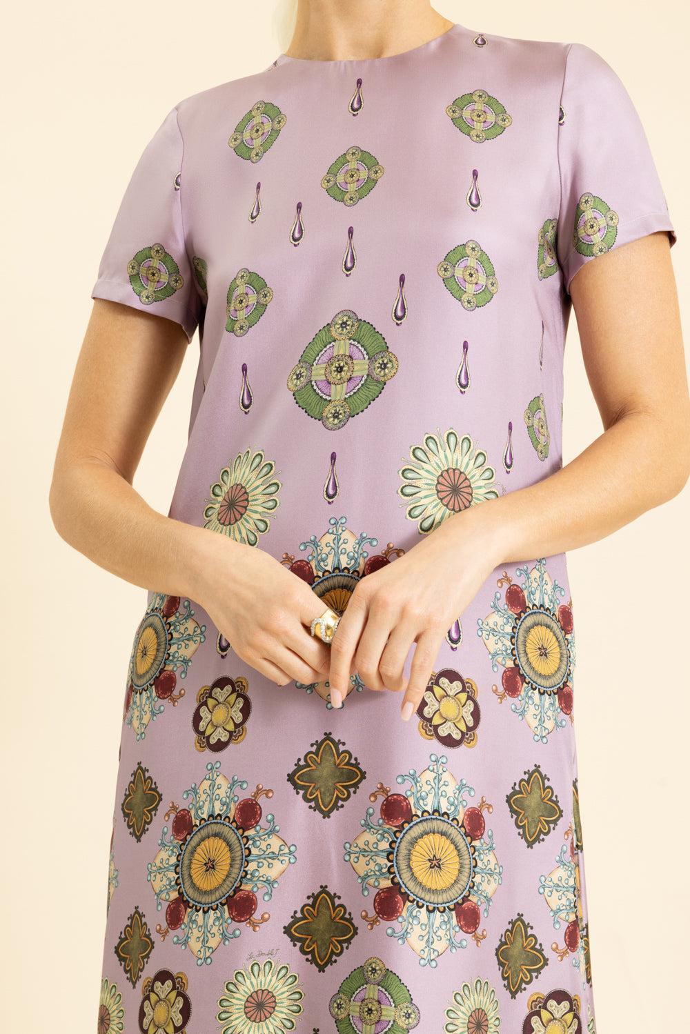 Feather Swing Dress - Nucleaus Placee Dusty Pink-NUCLEUS-XS-CLOTHINGDRESSCASUAL-LA DOUBLEJ