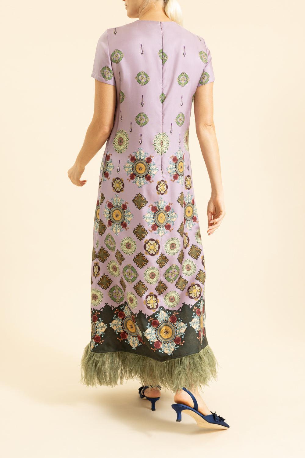 Feather Swing Dress - Nucleaus Placee Dusty Pink-NUCLEUS-XS-CLOTHINGDRESSCASUAL-LA DOUBLEJ