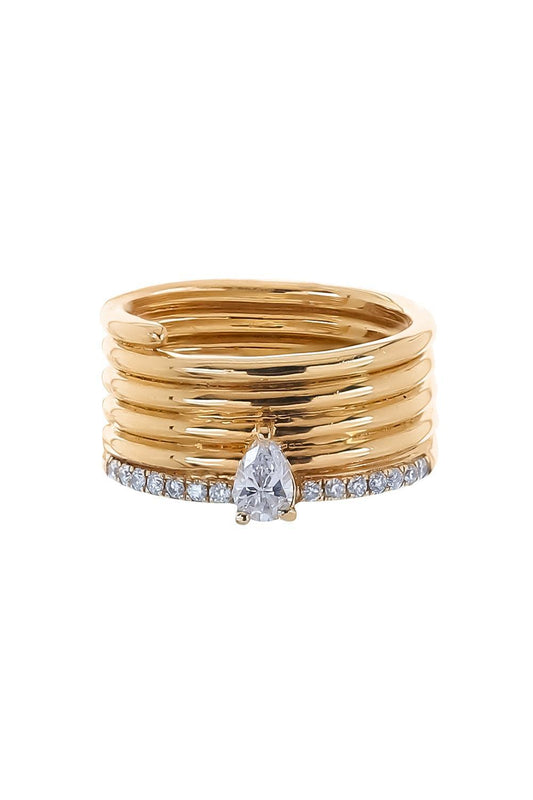 Diamond Pear Coiled Ring-YELLOW GOLD-6.25-JEWELRYFINE JEWELRING-SOFIA LAROUSSI