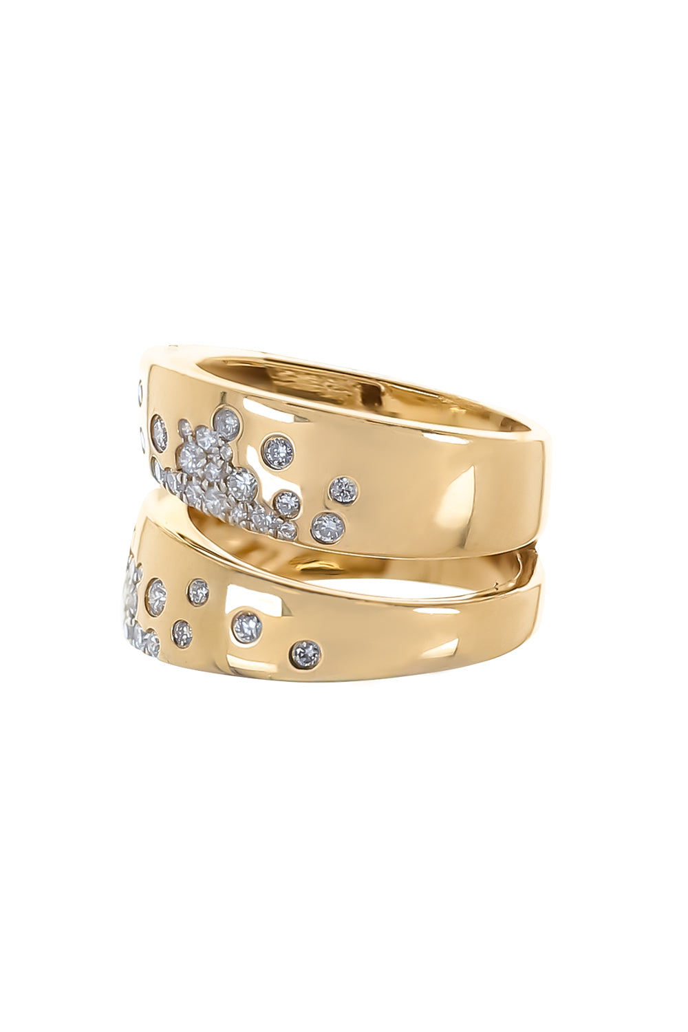 Diamond Scattered Two Row Ring