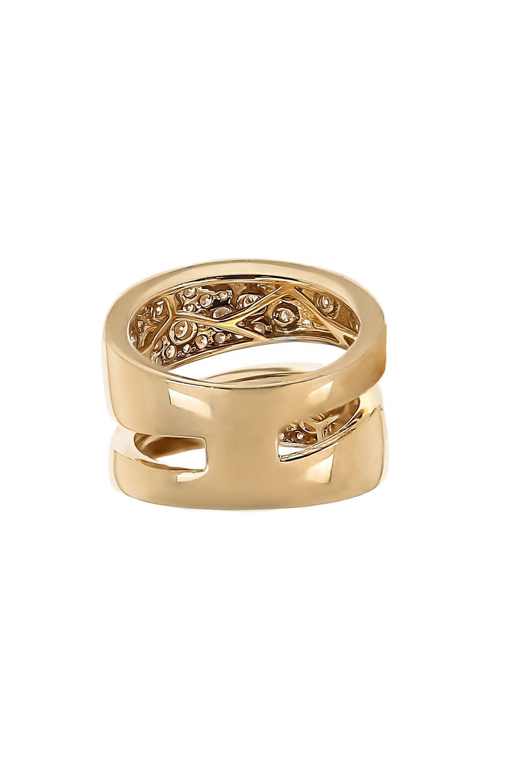 Diamond Scattered Two Row Ring