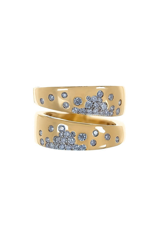 Diamond Scattered Two Row Ring-YELLOW GOLD-6.25-JEWELRYFINE JEWELEARRING-SOFIA LAROUSSI