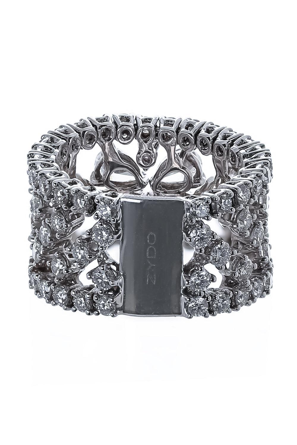 Diamond Flex Round Pear Ring-WHITE GOLD-6.5-JEWELRYFINE JEWELRING-ZYDO