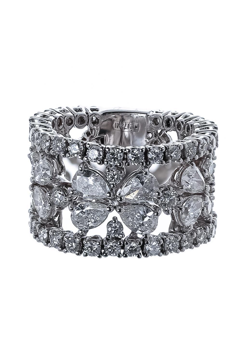 Diamond Flex Round Pear Ring-WHITE GOLD-6.5-JEWELRYFINE JEWELRING-ZYDO