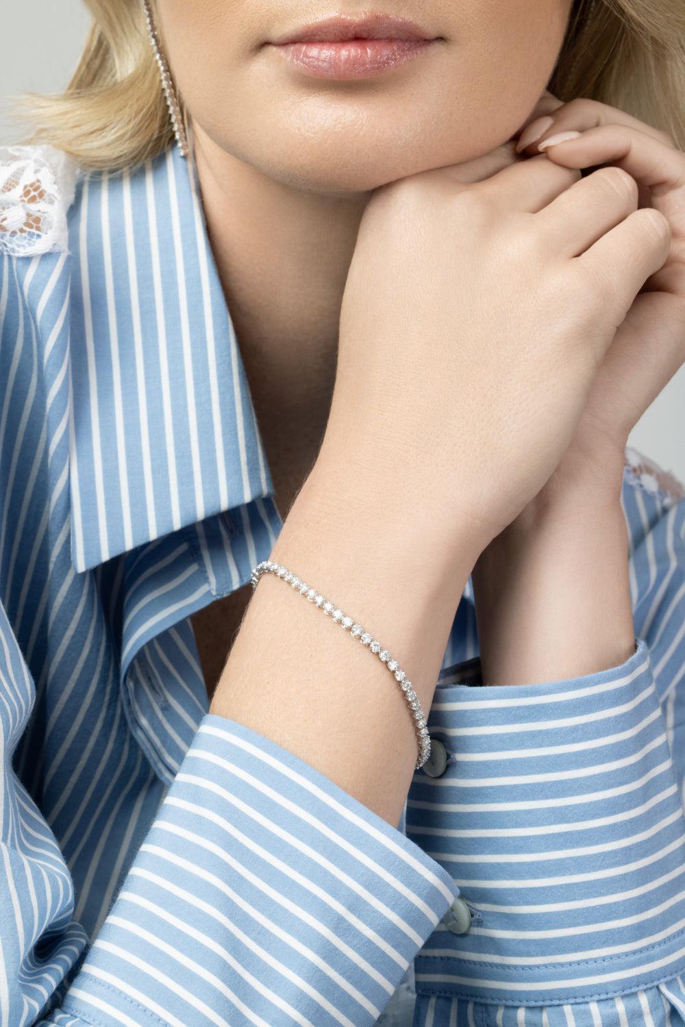  Diamond Round Tennis Bracelet - White Gold-WHITE GOLD-JEWELRYFINE JEWELBRACELET O-SOFIA LAROUSSI 