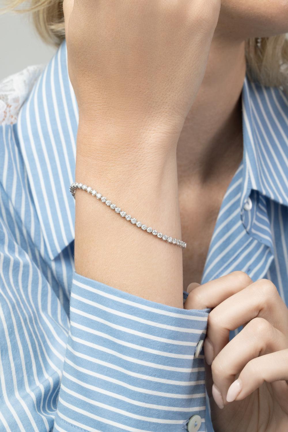  Diamond Round Tennis Bracelet - White Gold-WHITE GOLD-JEWELRYFINE JEWELBRACELET O-SOFIA LAROUSSI 