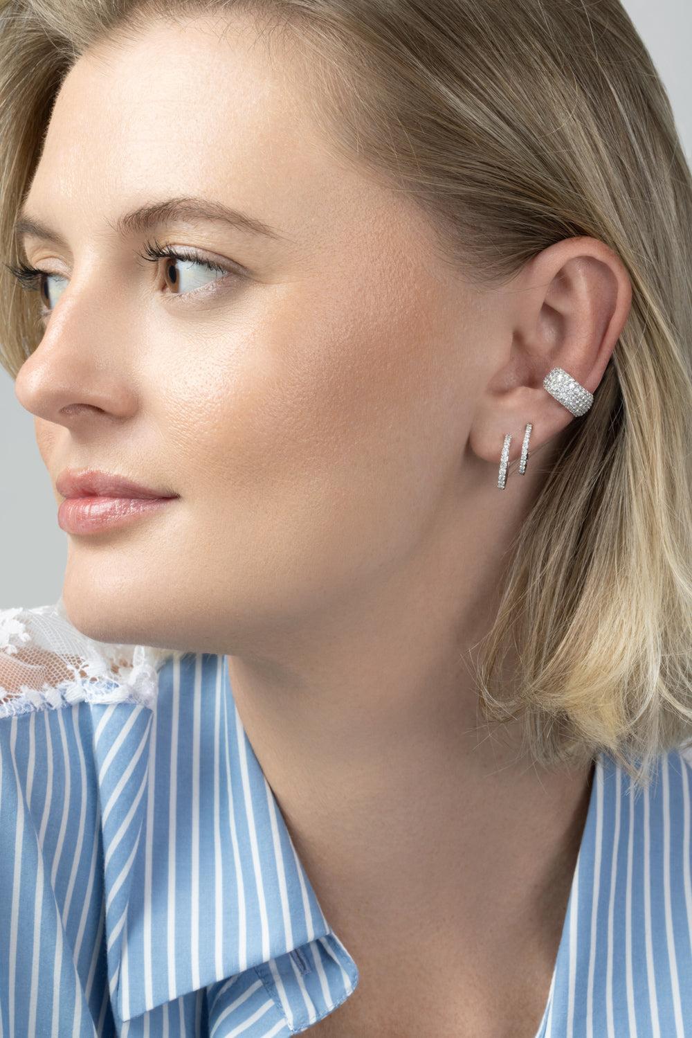 Diamond Pave Wide Ear Cuff - White Gold-WHITE GOLD-JEWELRYFINE JEWELEARRING-SOFIA LAROUSSI