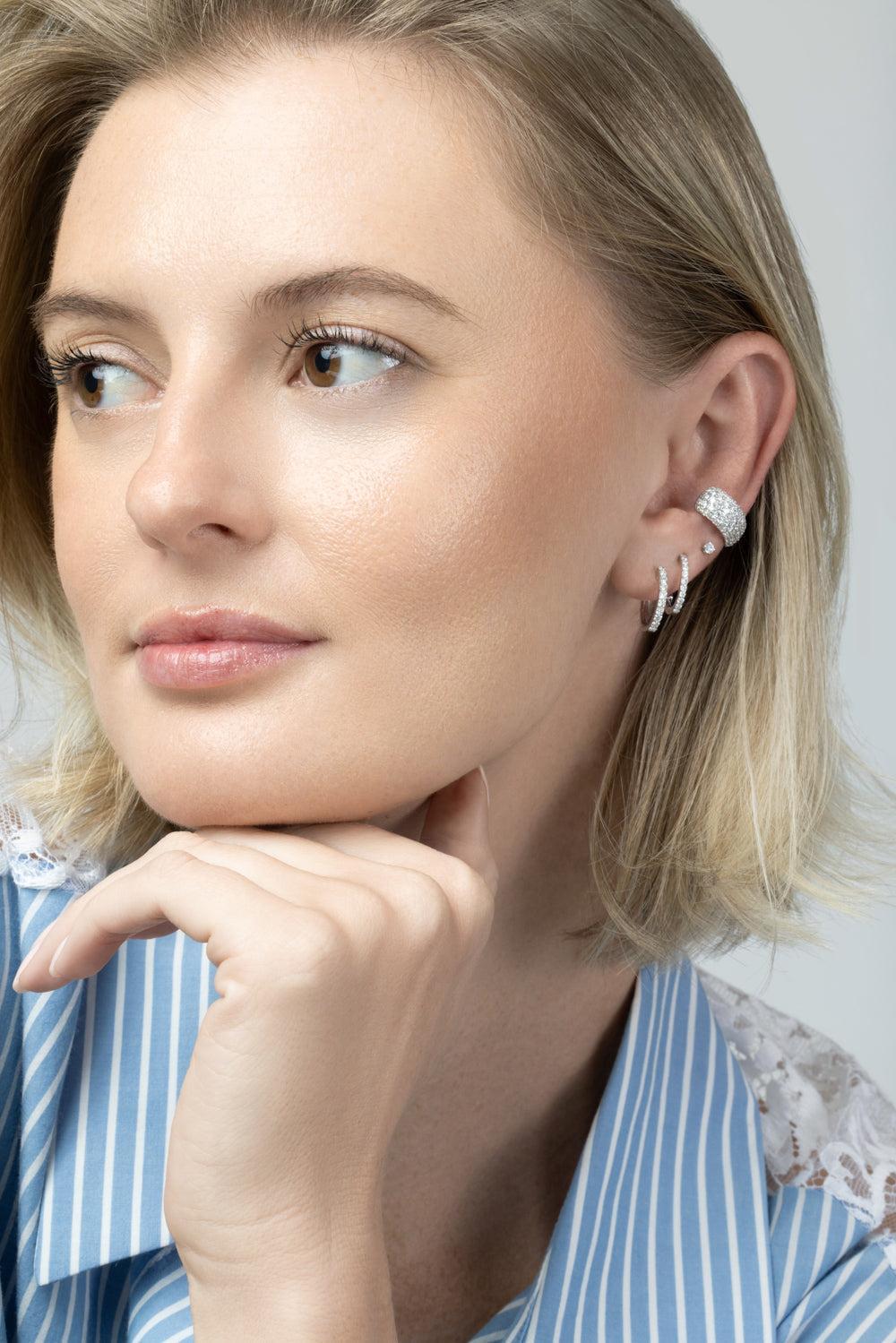Diamond Pave Wide Ear Cuff - White Gold-WHITE GOLD-JEWELRYFINE JEWELEARRING-SOFIA LAROUSSI