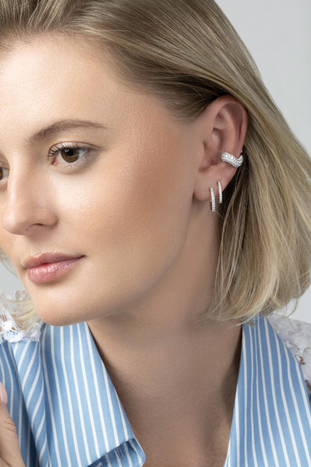 Diamond Pave Curve Ear Cuff-WHITE GOLD-JEWELRYFINE JEWELEARRING-SOFIA LAROUSSI
