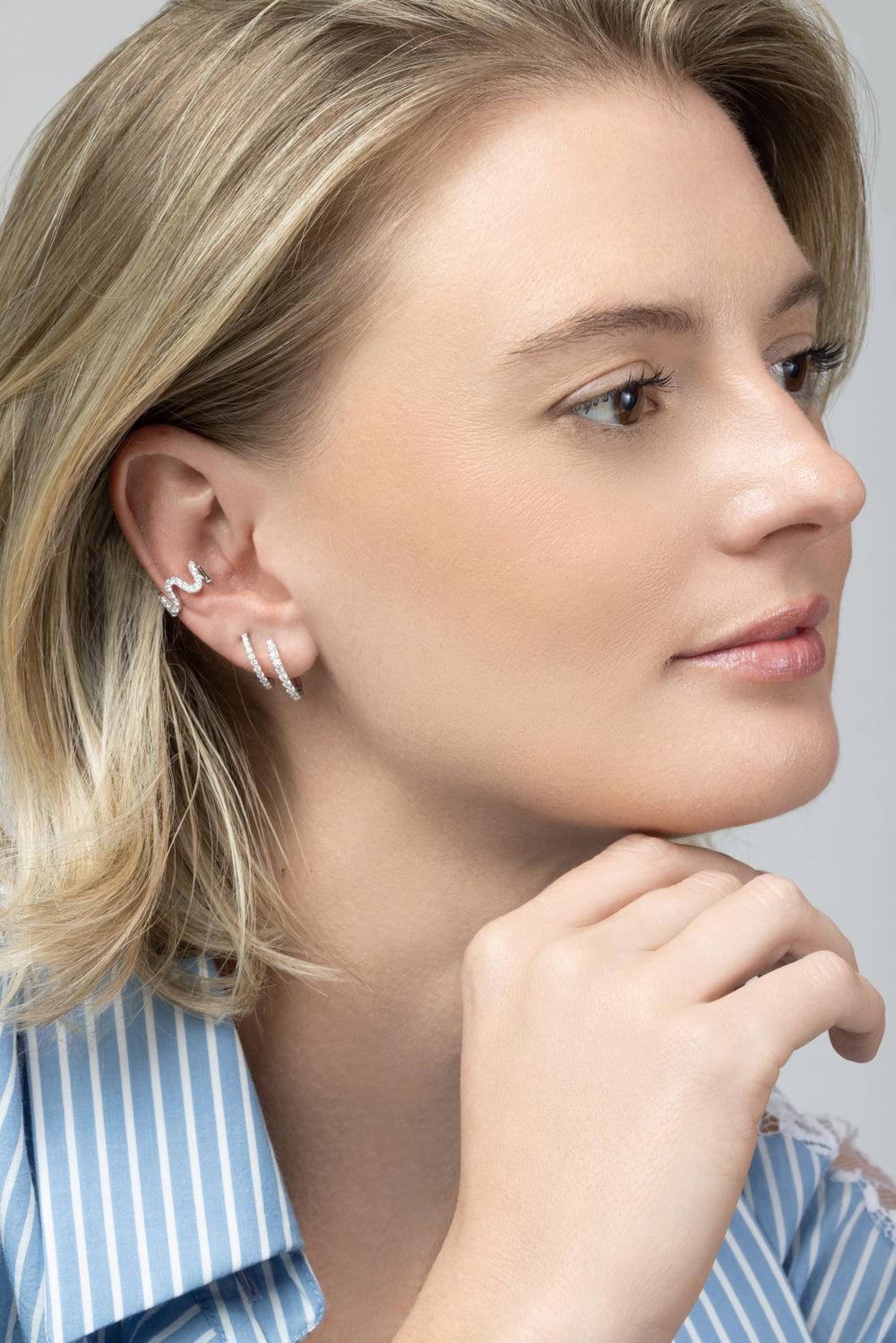 Diamond Wave Ear Cuff - White Gold-WHITE GOLD-JEWELRYFINE JEWELEARRING-SOFIA LAROUSSI