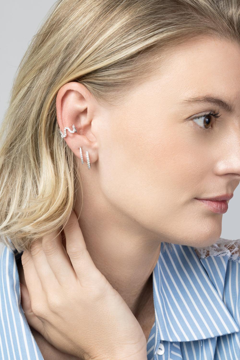  Diamond Wave Ear Cuff - White Gold-WHITE GOLD-JEWELRYFINE JEWELEARRING-SOFIA LAROUSSI 