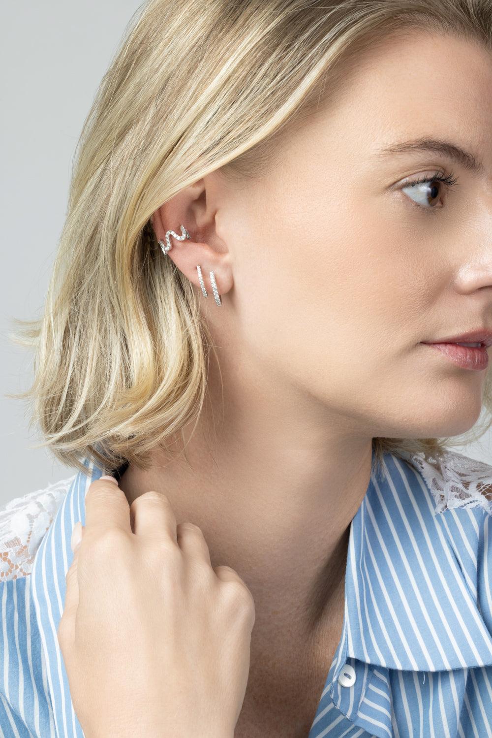  Diamond Wave Ear Cuff - White Gold-WHITE GOLD-JEWELRYFINE JEWELEARRING-SOFIA LAROUSSI 