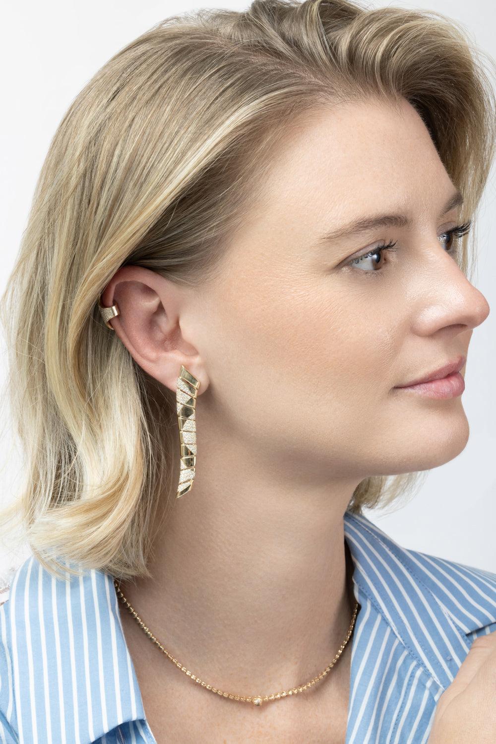  Diamond Section Long Earrings-YELLOW GOLD-JEWELRYFINE JEWELEARRING-SOFIA LAROUSSI 