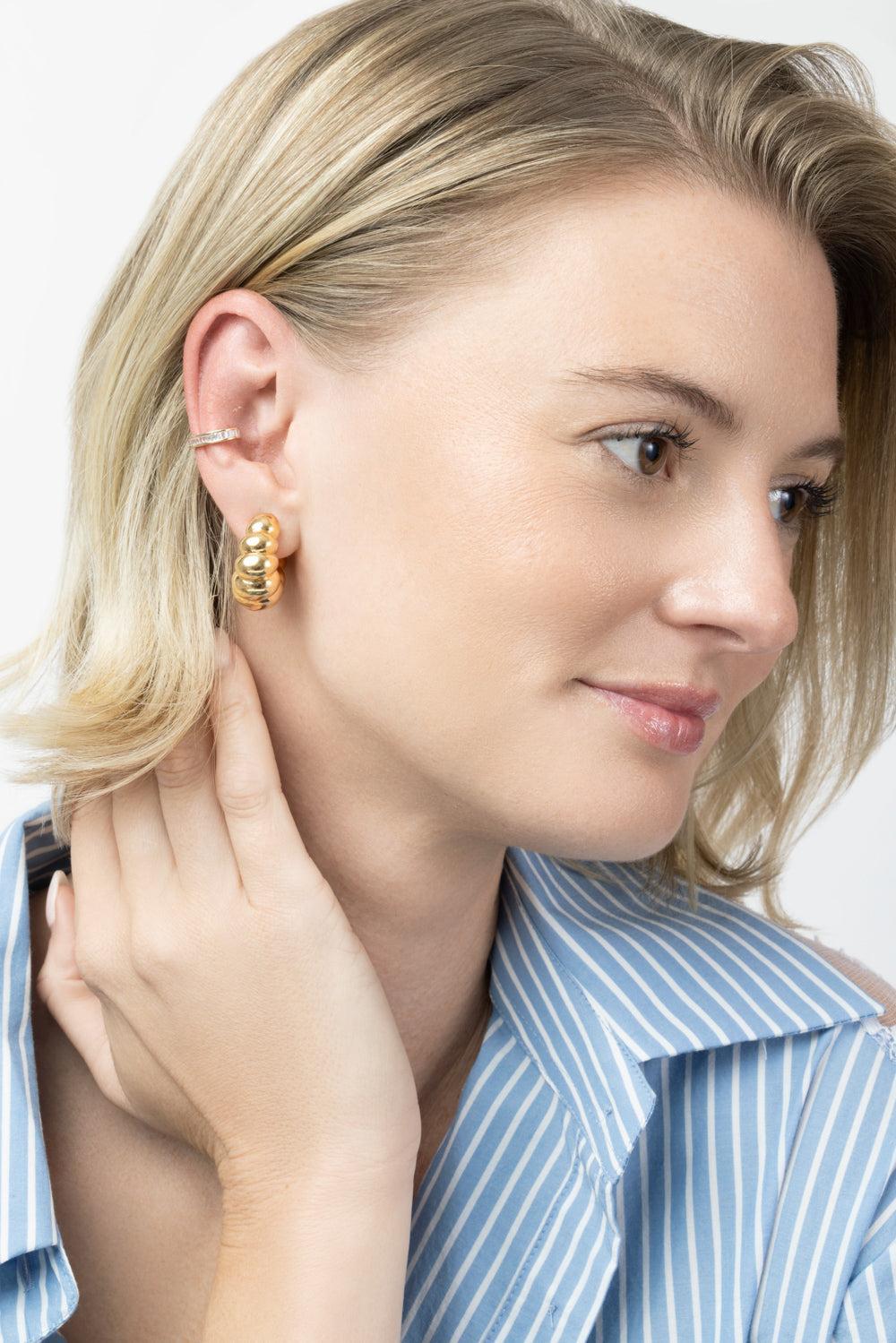  Puff Hoop Earrings-YELLOW GOLD-JEWELRYFINE JEWELEARRING-SOFIA LAROUSSI 