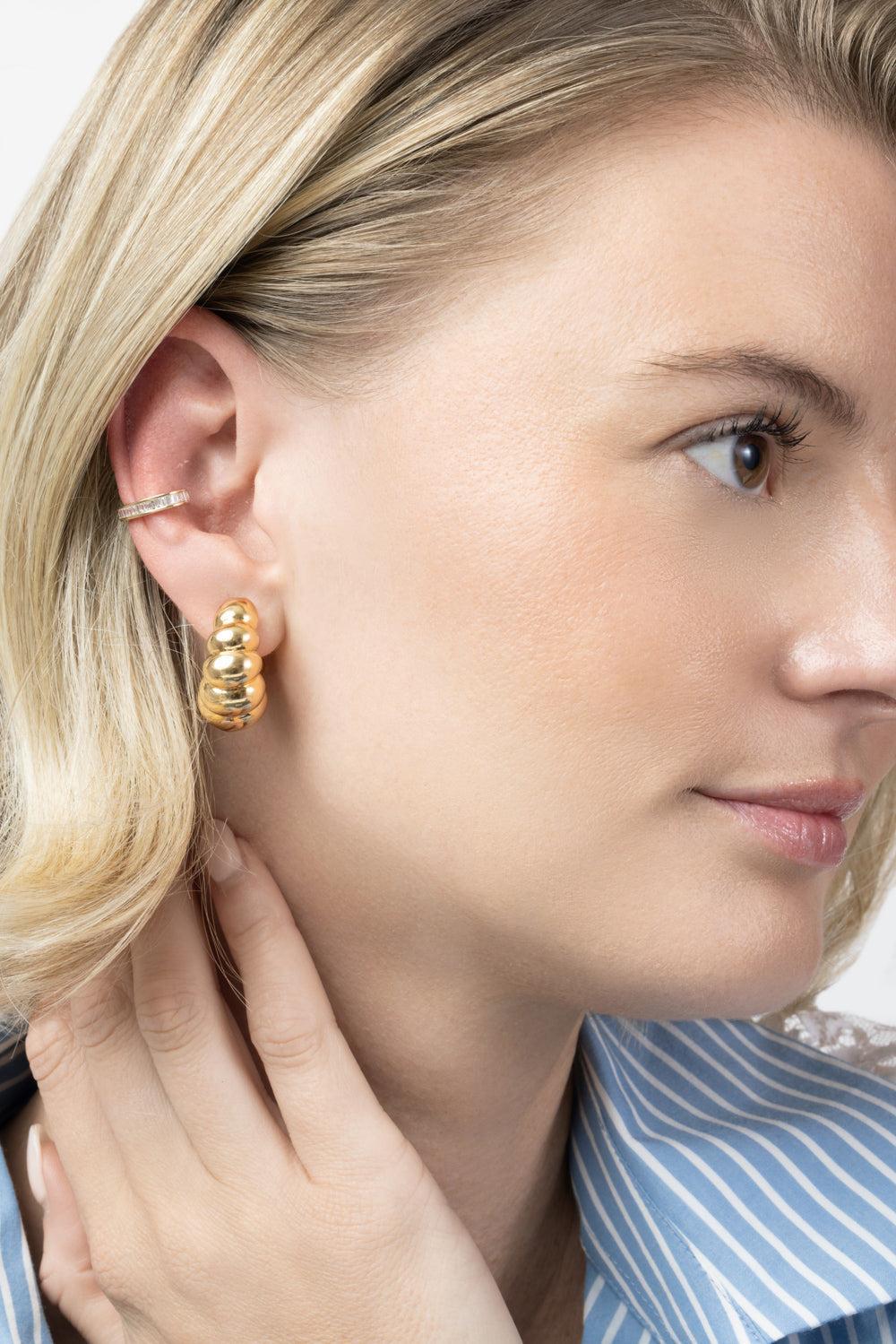 Puff Hoop Earrings-YELLOW GOLD-JEWELRYFINE JEWELEARRING-SOFIA LAROUSSI