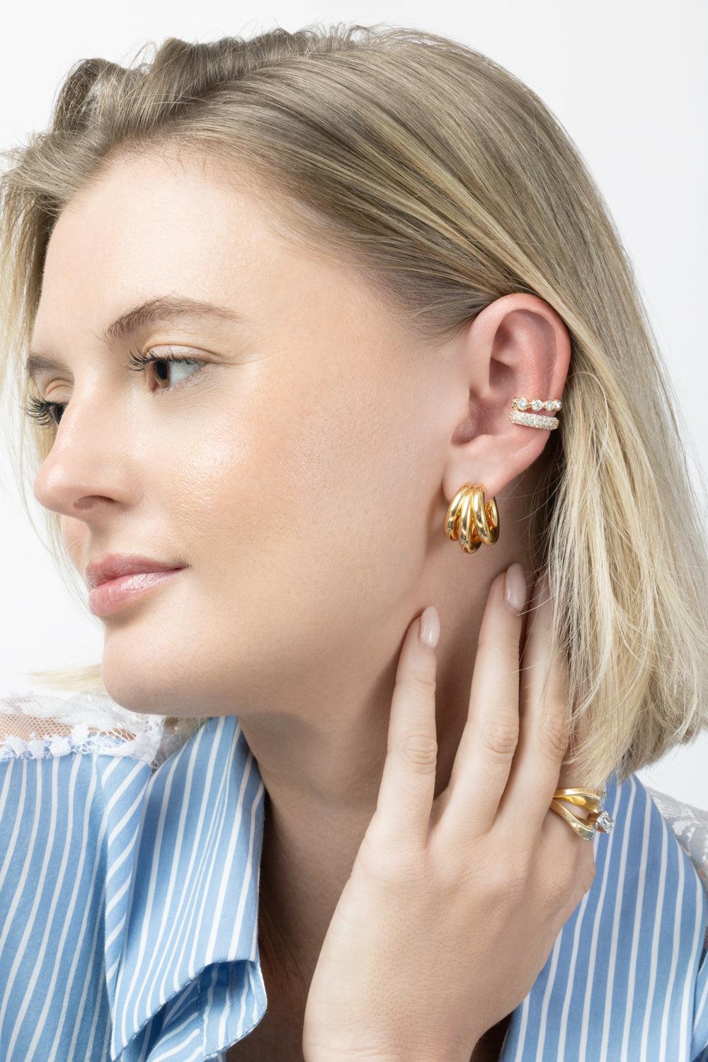  Three Line Hoop Earrings-YELLOW GOLD-JEWELRYFINE JEWELEARRING-SOFIA LAROUSSI 