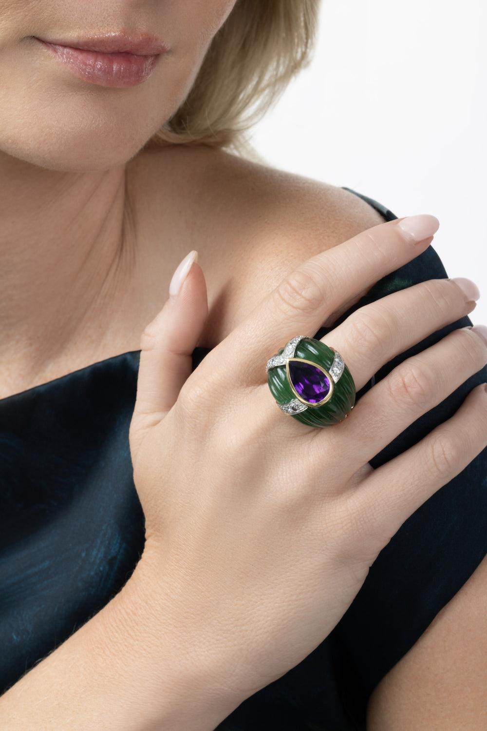 Amethyst Diamond Jade Ring-YELLOW GOLD-6-JEWELRYFINE JEWELRING-DAVID WEBB