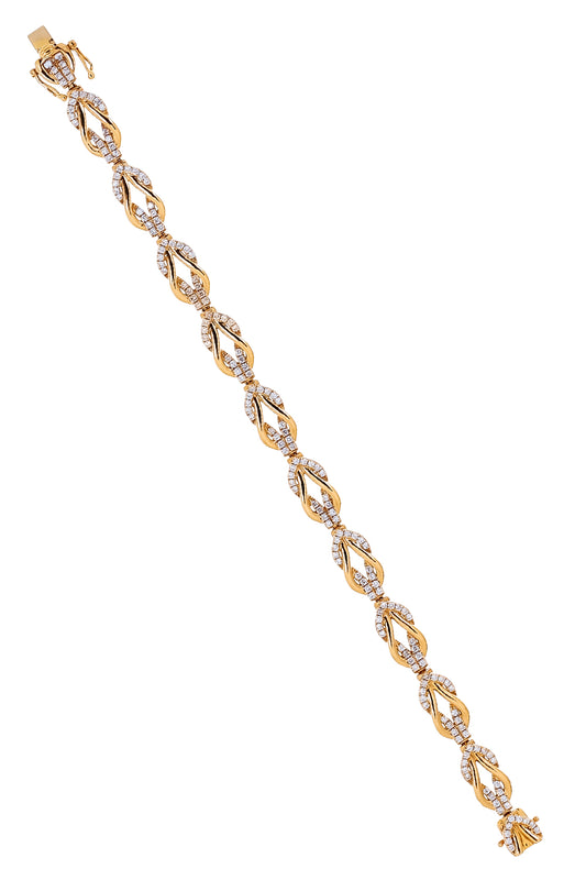 Diamond Knot Bracelet-YELLOW GOLD-JEWELRYFINE JEWELBRACELET O-SOFIA LAROUSSI