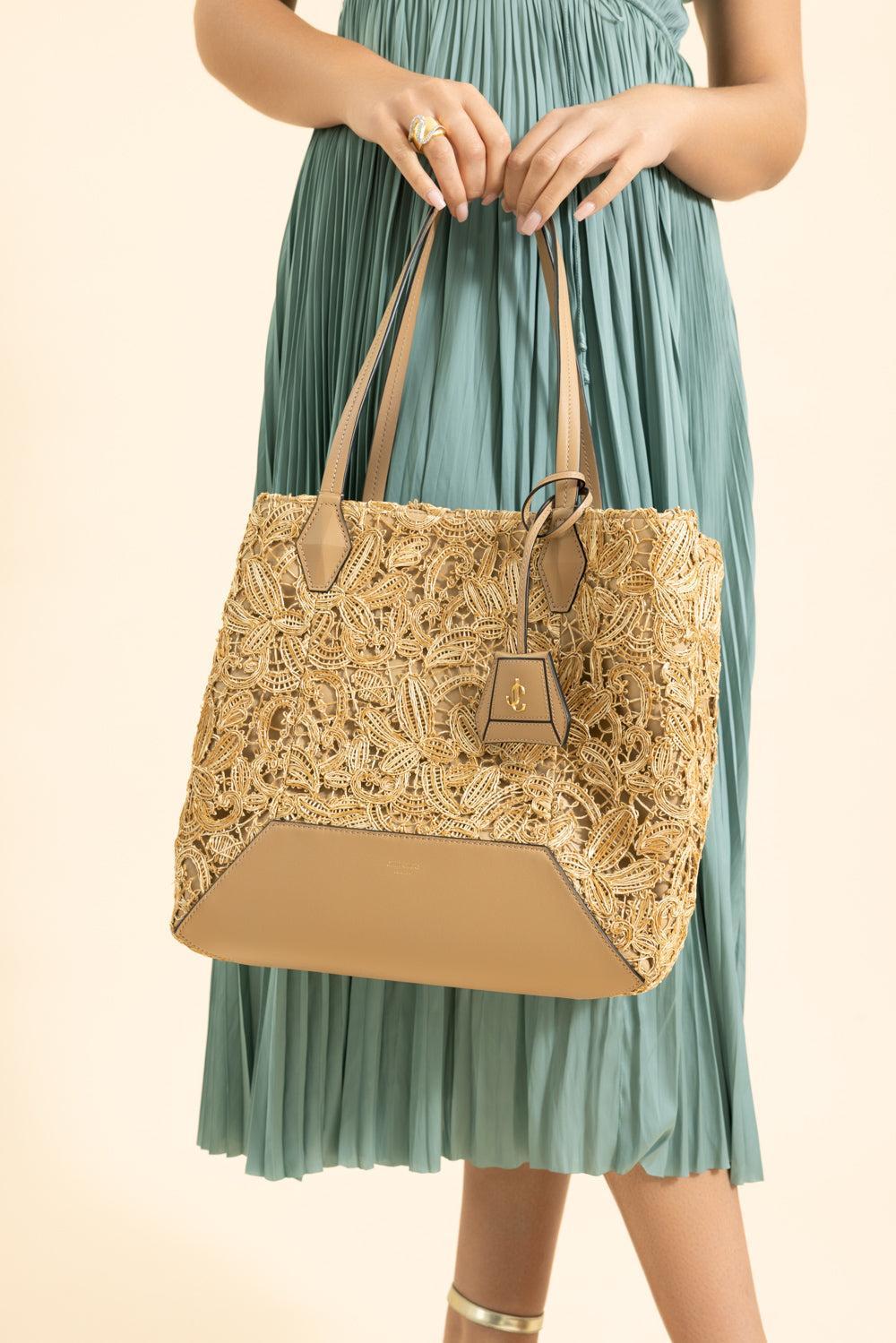 Diamond Large Tote - Latte Gold-LATTEGLD-HANDBAGTOTES-JIMMY CHOO