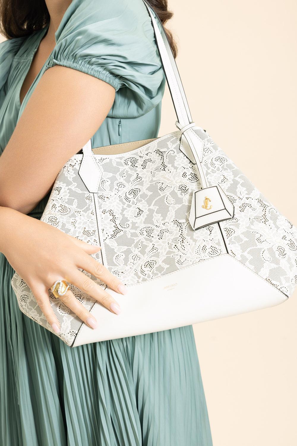 Diamond MediumTote-NAT/GOLD-HANDBAGTOTES-JIMMY CHOO