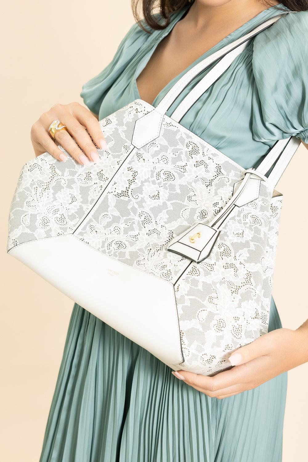 Diamond MediumTote-NAT/GOLD-HANDBAGTOTES-JIMMY CHOO