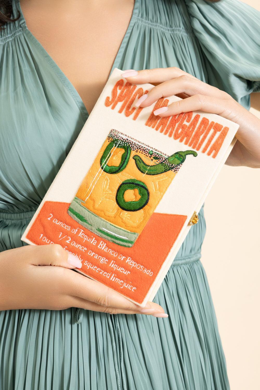 Spicy Margarita Book Clutch Bag-CREAM-HANDBAGCLUTCHES-OLYMPIA LE TAN