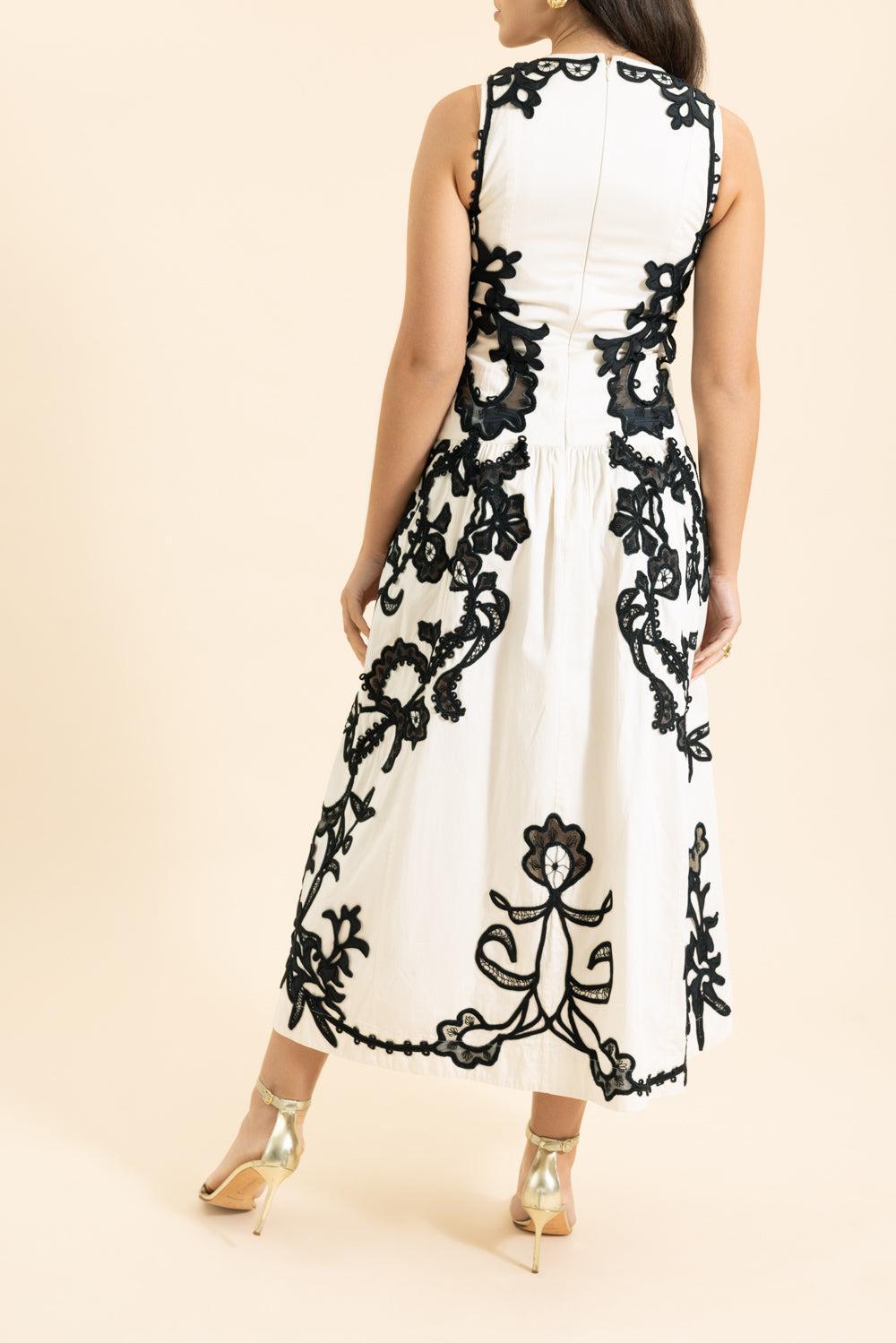 Sonali Sl Emb Midi Dress-CREAM-2-CLOTHINGDRESSCASUAL-ULLA JOHNSON