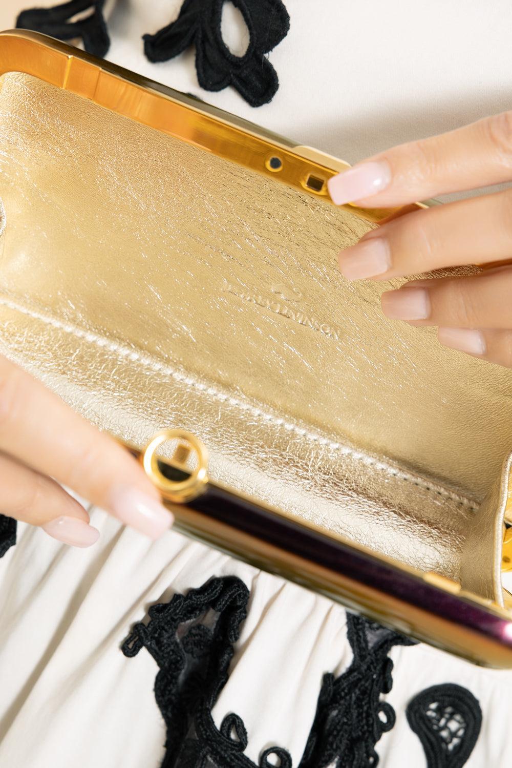 Finley Clutch - Iridescent Amaretto-IRIDAMAR-HANDBAGCLUTCHES-JEFFREY LEVINSON
