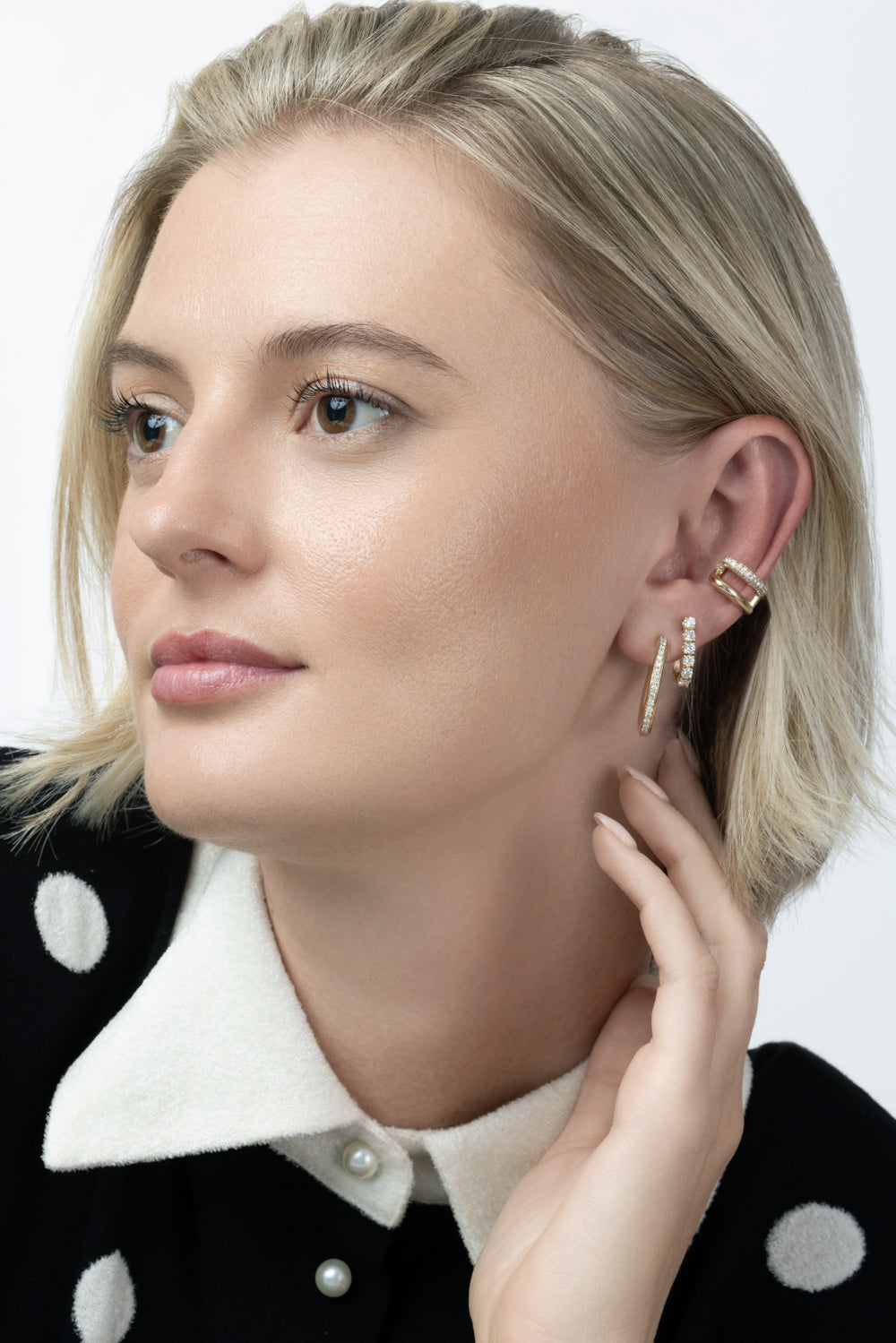 Diamond Round Line Hoop Earrings-YELLOW GOLD-JEWELRYFINE JEWELEARRING-SOFIA LAROUSSI 