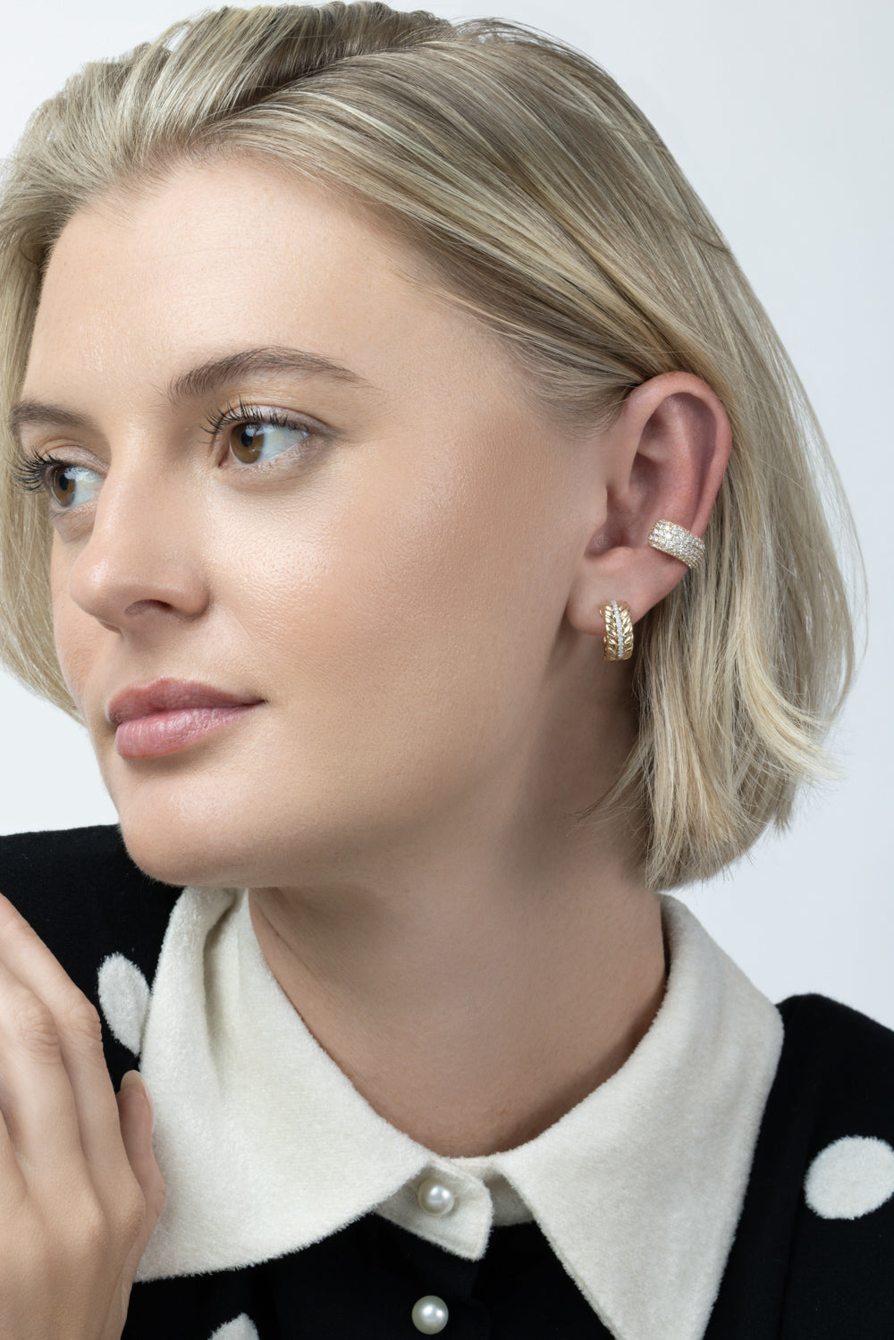 Diamond Wide Pave Ear Cuff - Yellow Gold-YELLOW GOLD-JEWELRYFINE JEWELEARRING-SOFIA LAROUSSI