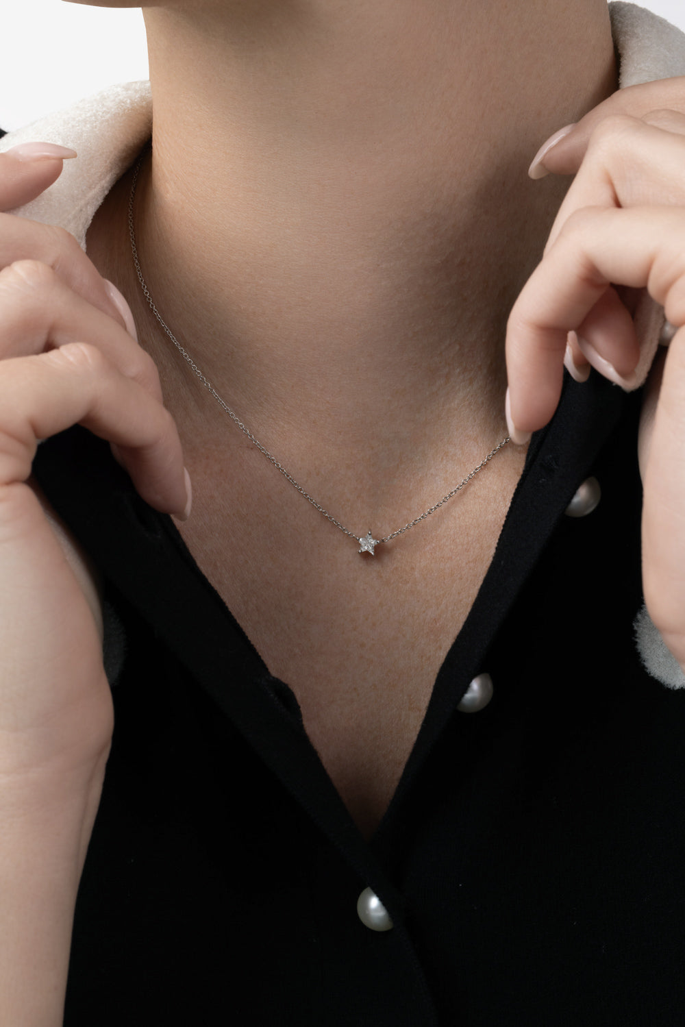  Diamond Star Stella Pendant Necklace-WHITE GOLD-JEWELRYFINE JEWELNECKLACE O-MELISSA KAYE 