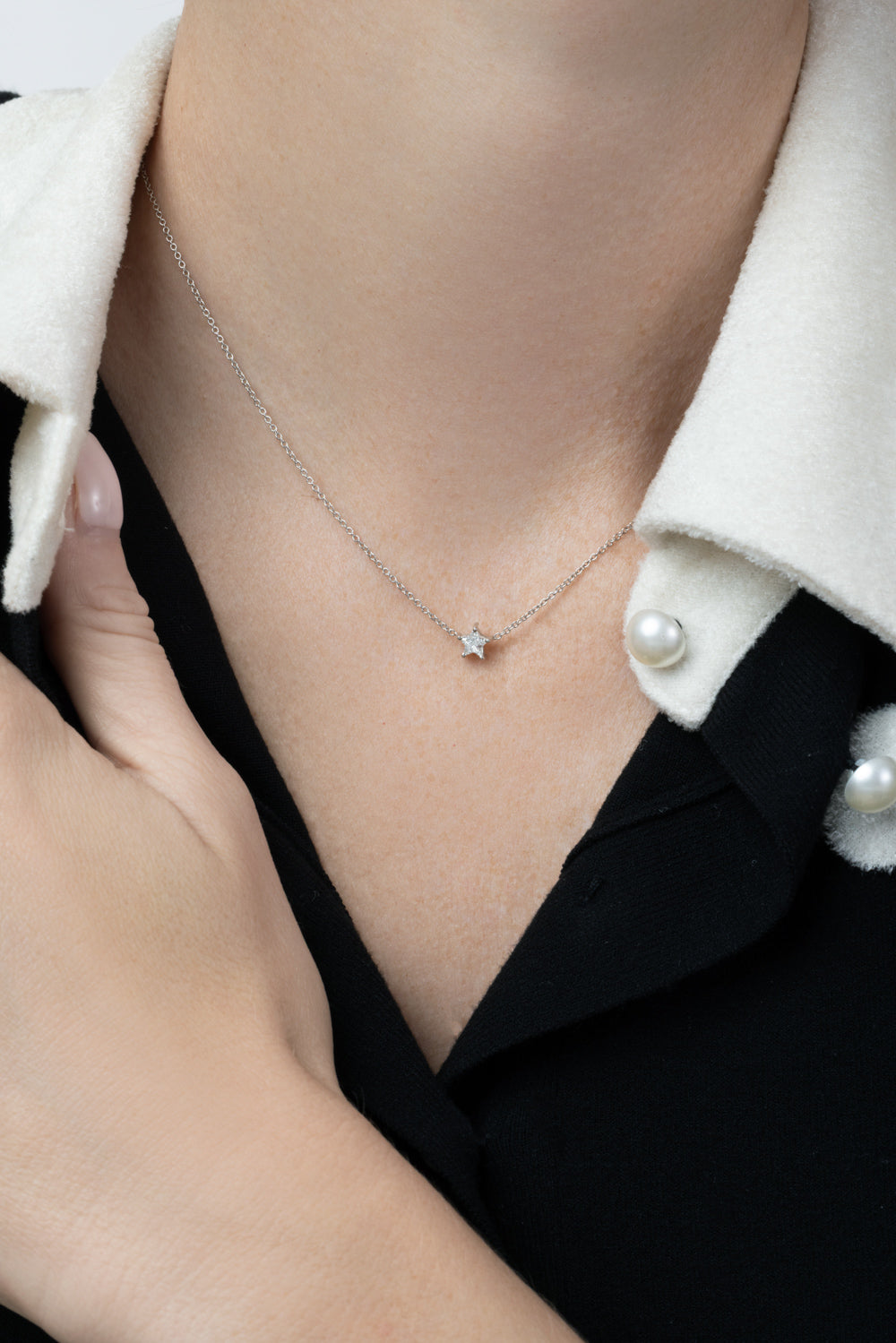  Diamond Star Stella Pendant Necklace-WHITE GOLD-JEWELRYFINE JEWELNECKLACE O-MELISSA KAYE 