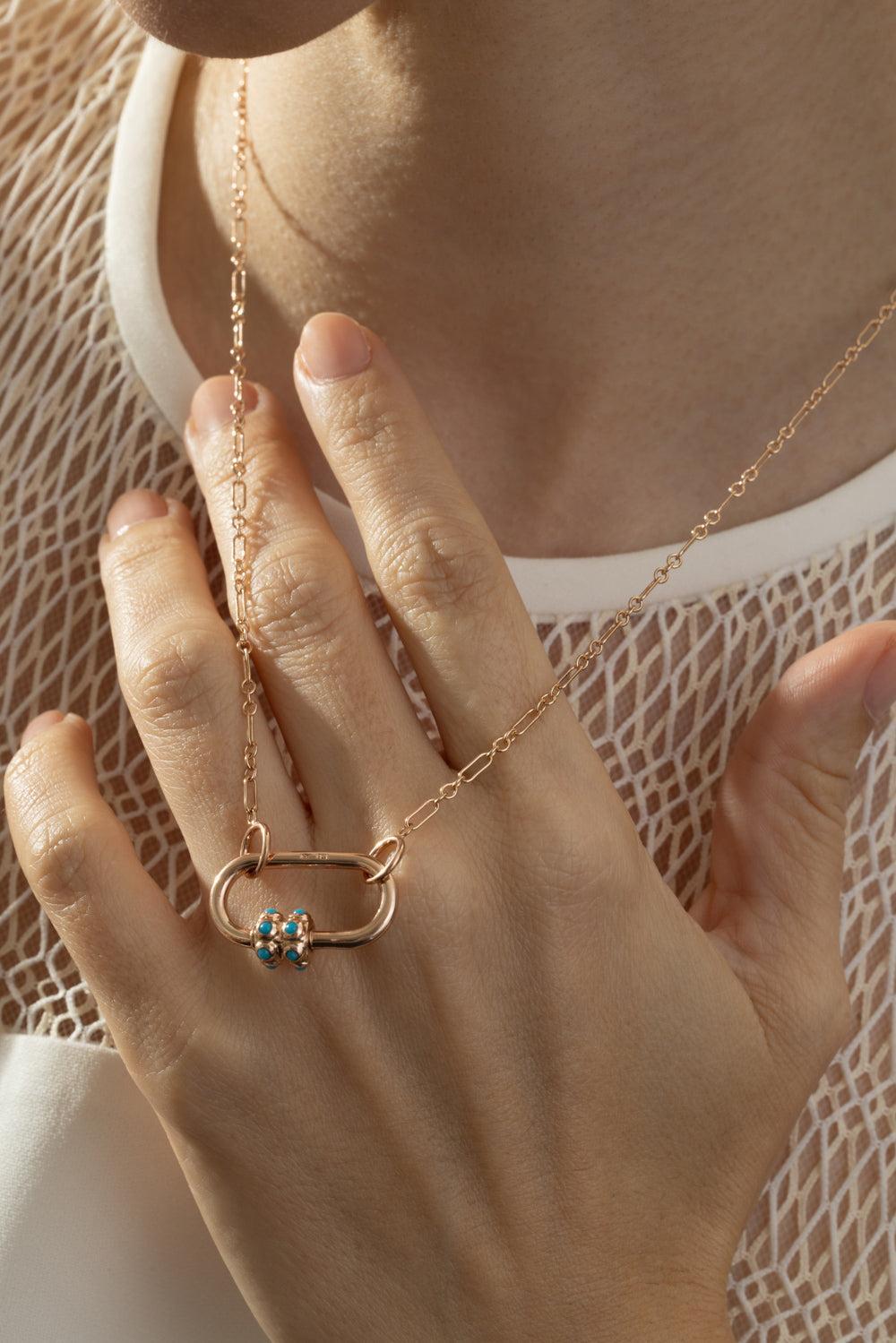 Square Link Chain Necklace-ROSE GOLD-16-JEWELRYFINE JEWELNECKLACE O-MARLA AARON