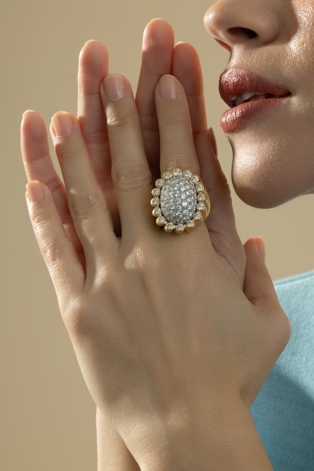 Diamond Sunburst Ring-YELLOW GOLD-6.5-JEWELRYFINE JEWELRING-DAVID WEBB