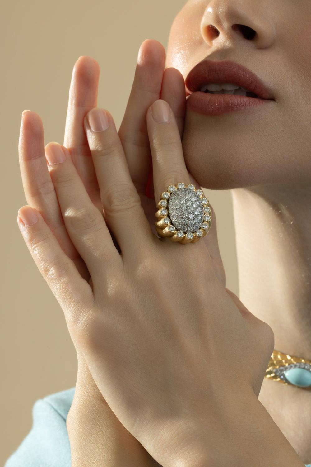 Diamond Sunburst Ring-YELLOW GOLD-6.5-JEWELRYFINE JEWELRING-DAVID WEBB