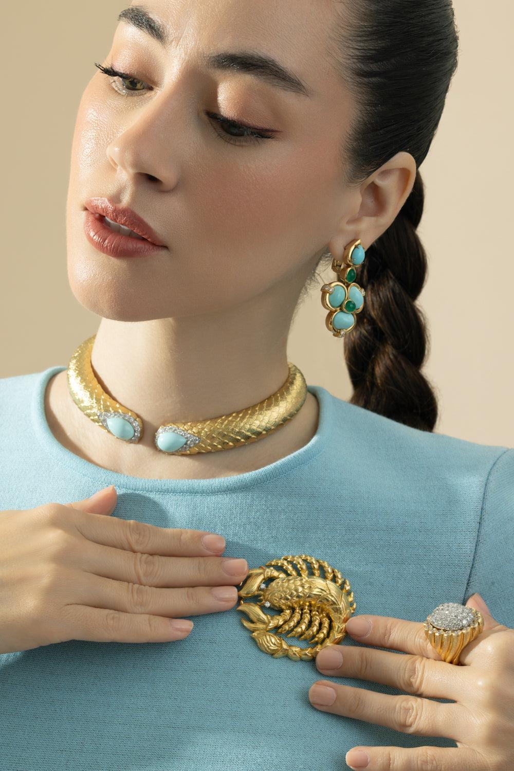 Zodiac Scorpio Brooch-YELLOW GOLD-JEWELRYFINE JEWELPIERCING-DAVID WEBB