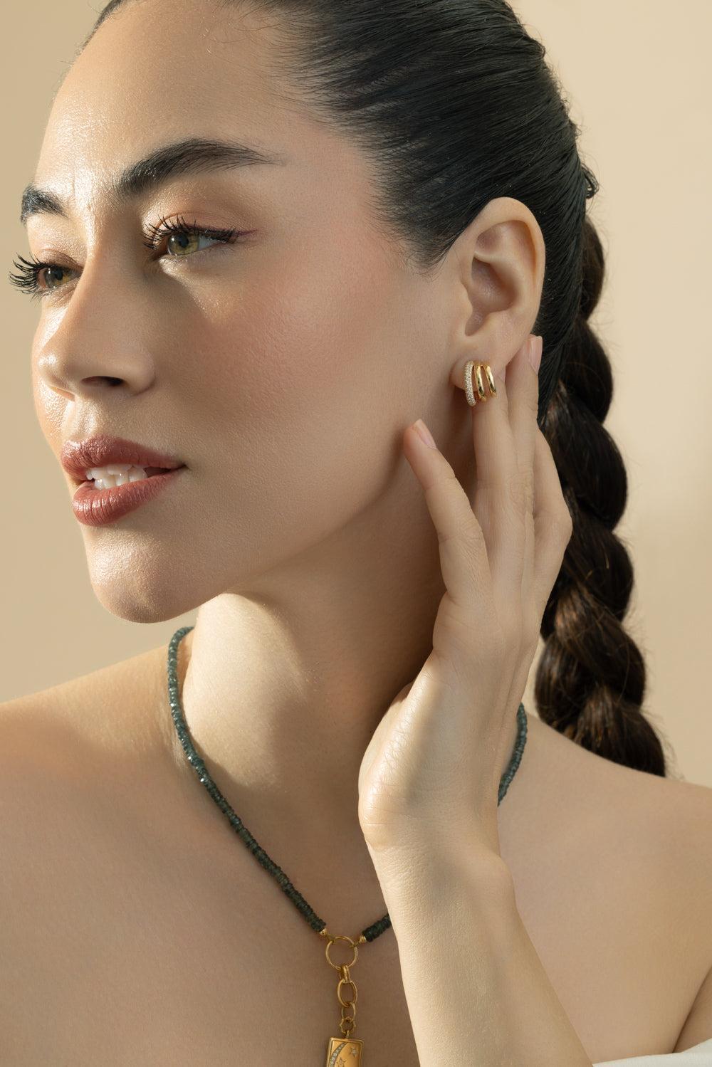 Diamond Rings of Saturn Earrings-YELLOW GOLD-JEWELRYFINE JEWELEARRING-MONICA RICH KOSANN