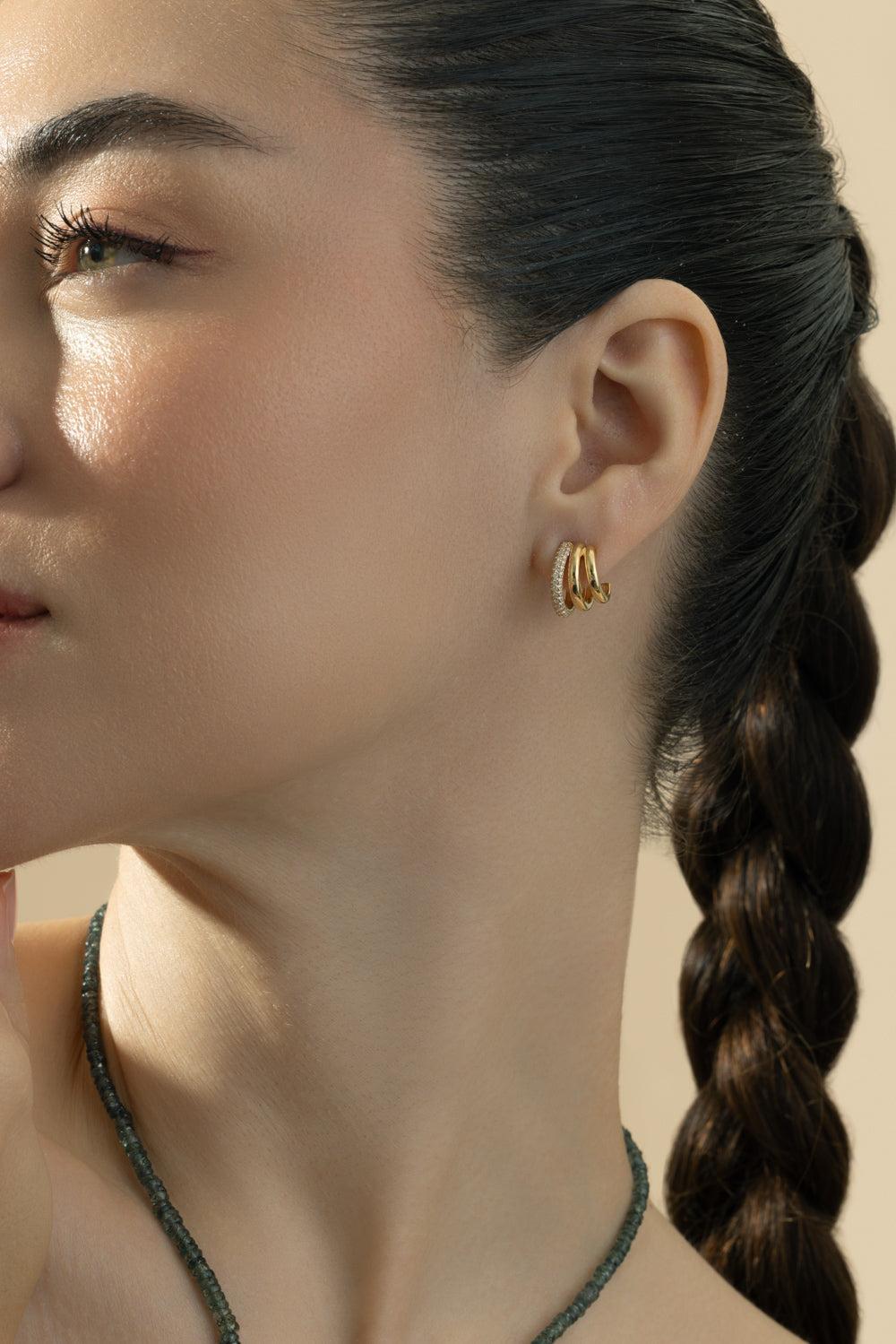 Diamond Rings of Saturn Earrings-YELLOW GOLD-JEWELRYFINE JEWELEARRING-MONICA RICH KOSANN