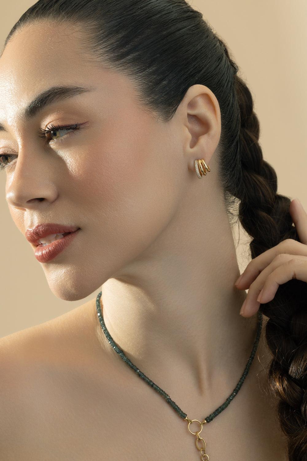 Diamond Rings of Saturn Earrings-YELLOW GOLD-JEWELRYFINE JEWELEARRING-MONICA RICH KOSANN