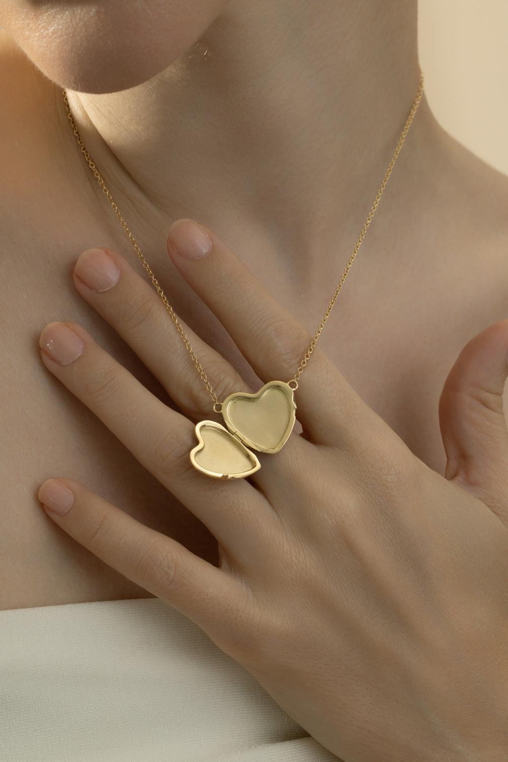 Multi Sapphire Diamond Secret Garden Heart Locket Necklace-YELLOW GOLD-JEWELRYFINE JEWELNECKLACE O-MONICA RICH KOSANN