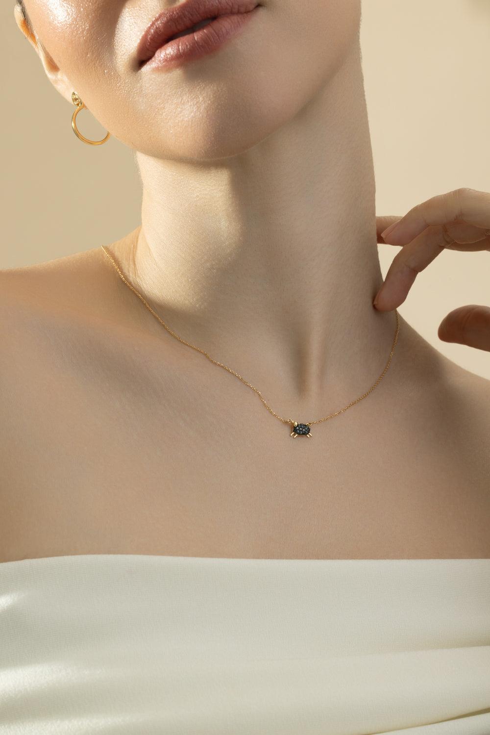 Black Diamond The Black Sheep Necklace-YELLOW GOLD-17-JEWELRYFINE JEWELNECKLACE O-MONICA RICH KOSANN